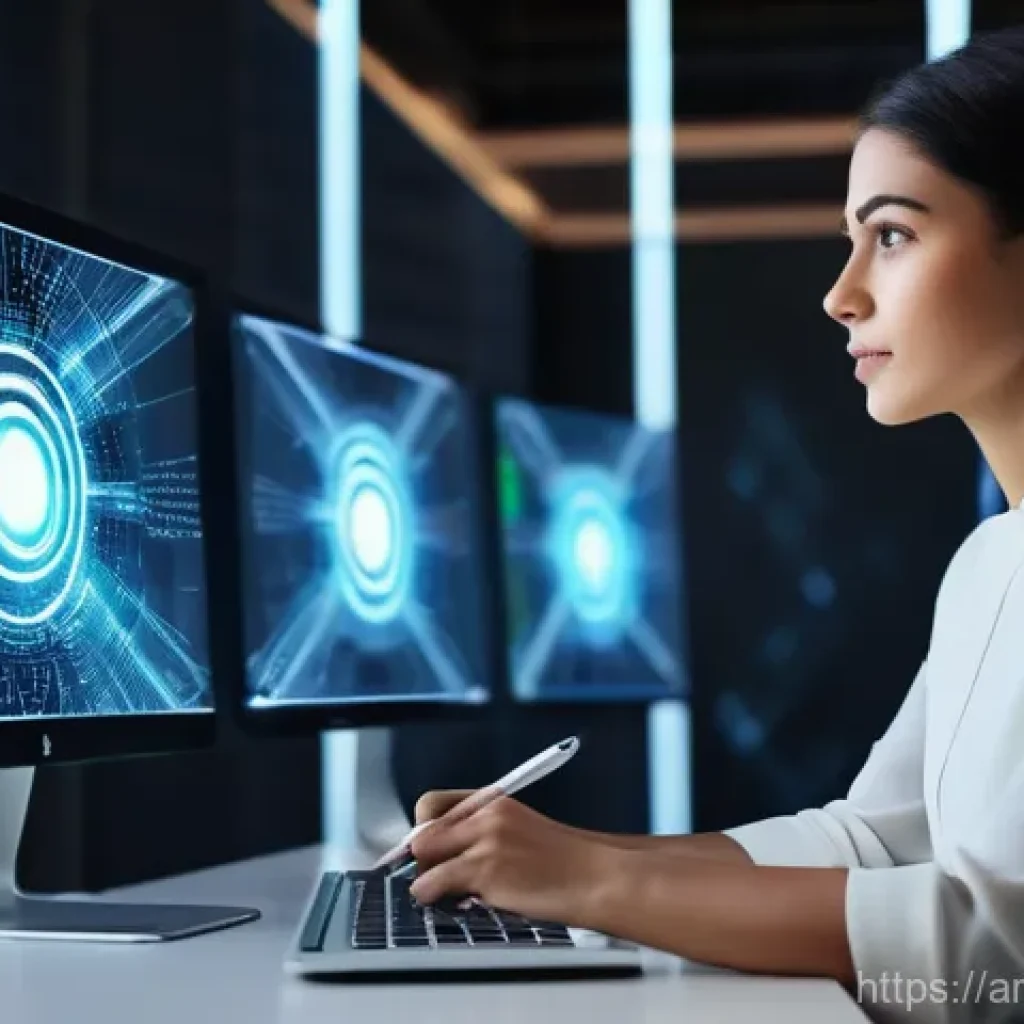 선택 기준 명확화 도구 및 소프트웨어 - **Prompt 1: Understanding Needs and Strategic Tech Adoption**
    "A visually striking image depicti...