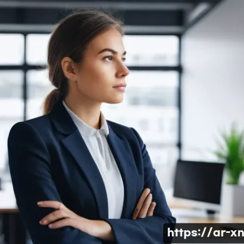 Home 32 선택 기준 명확화 실천을 위한 팁 - "A young professional, appearing thoughtful and decisive, stands in a contemporary, bright office se...