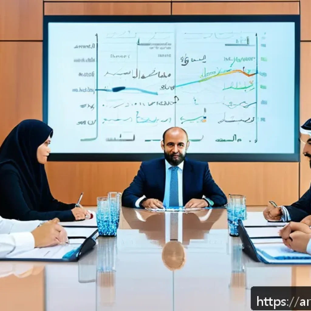 선택 기준 명확화의 비즈니스 가치 - A professional Middle Eastern business meeting scene focused on project prioritization and decision-...