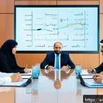 Home 18 선택 기준 명확화의 비즈니스 가치 - A professional Middle Eastern business meeting scene focused on project prioritization and decision-...