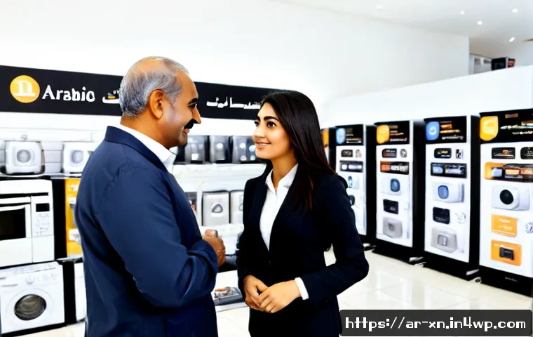 선택 기준 명확화 기법과 고객 중심 전략 - Photorealistic customer-focused consultation in a modern Gulf Arab retail showroom, a friendly Arab ...