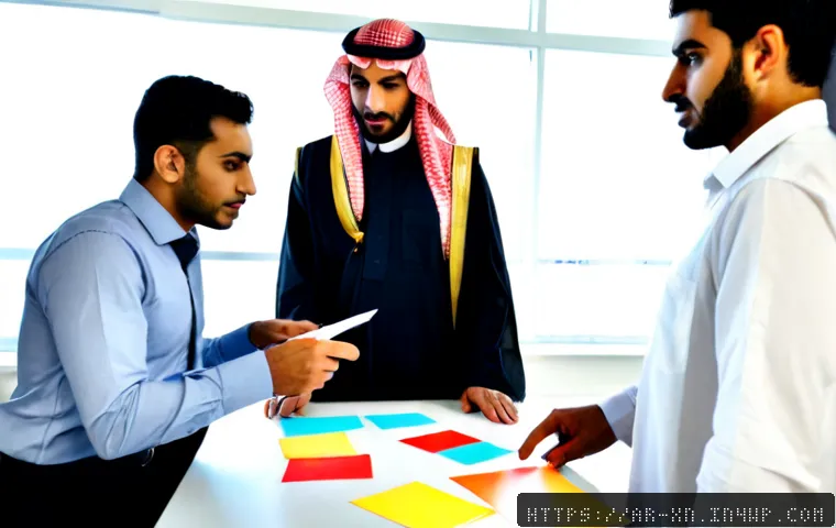 선택 기준 명확화의 현장 적용 팁 - Photorealistic Middle Eastern project manager leading a small team in a bright modern office, using ...